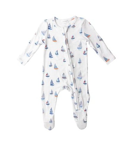 Angel Dear 2-Way Blue Nautical Zipper Footie - Tadpole