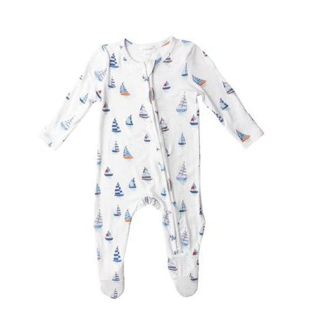 Angel Dear 2-Way Blue Nautical Zipper Footie - Tadpole