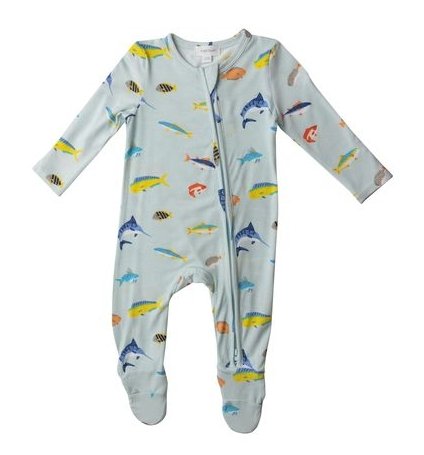 Angel Dear 2-Way Tropical Fish Boy Zipper Footie - Tadpole