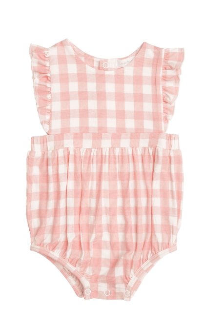Angel Dear Gingham Pink Ruffle Sunsuit - Tadpole