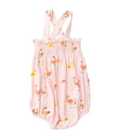 Angel Dear Smocked Pink Flamingo Sunsuit - Tadpole