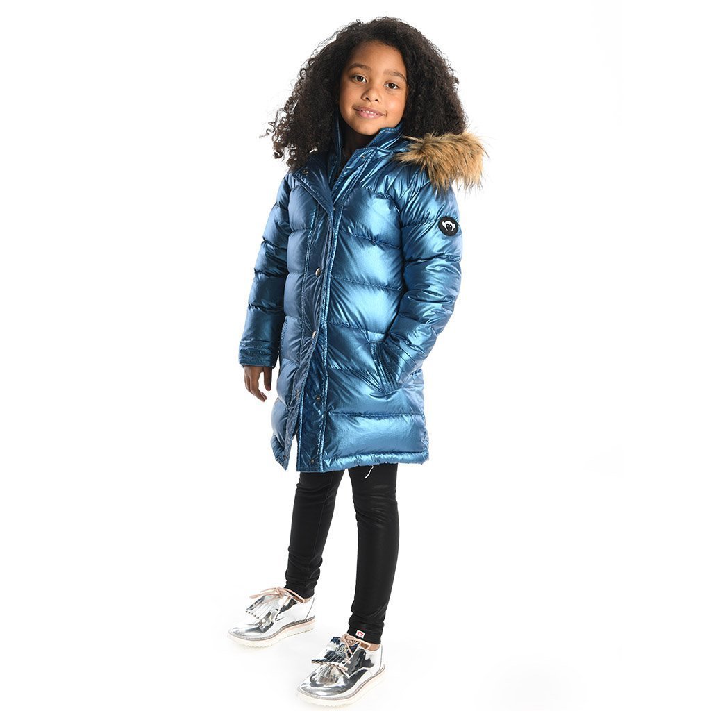 Appaman Long Down Coat Metallic Blue - Tadpole