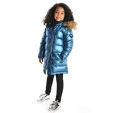 Appaman Long Down Coat Metallic Blue - Tadpole