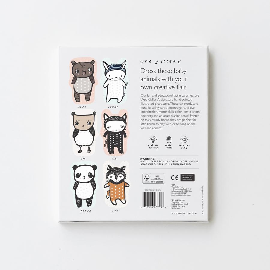 Wee Gallery Lacing Cards Baby Animals