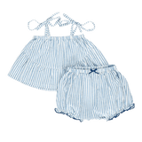 Baby Girls Stella 2-Piece Set - Blue Skinny Stripe - Tadpole