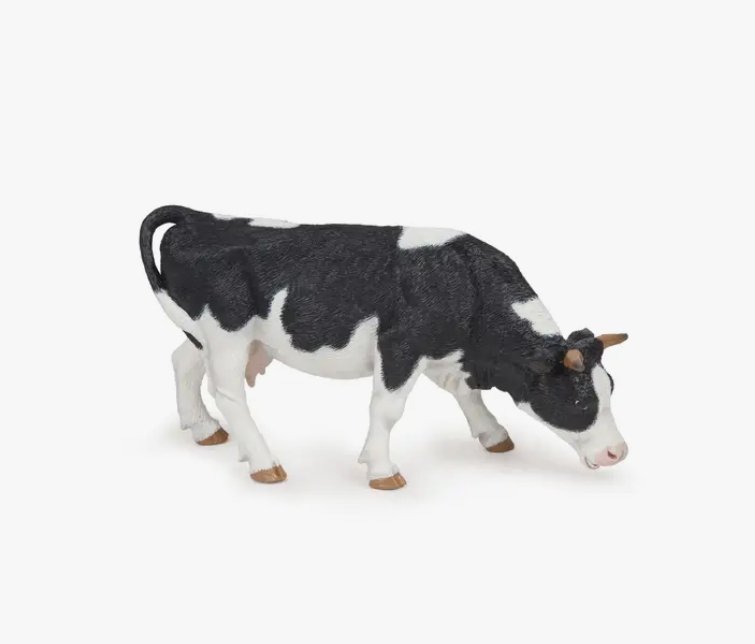 Black and White Grazing Cow - Tadpole