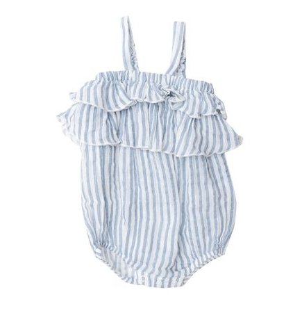 Boho Blue Nautical Ruffle Bubble - Tadpole