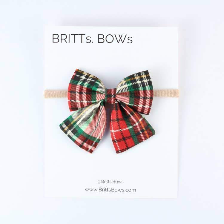 BRITTs. BOWs Christmas Holiday Sailor Baby Holiday Plaid Headband - Tadpole