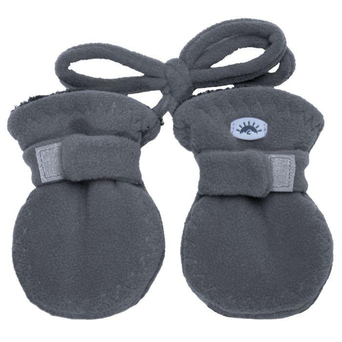 CaliKids Baby Fleece Graphite Mittens w/ Cords (0-18m) - Tadpole