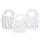 boutique 100% cotton muslin snap bibs 3 pack