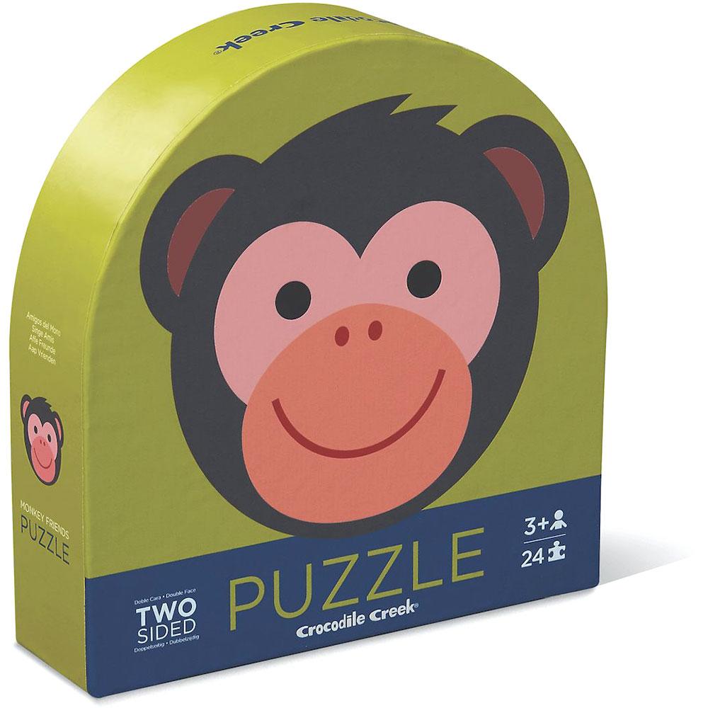 Crocodile Creek 2-Sided 24-Piece Puzzle Monkey Friends - Tadpole