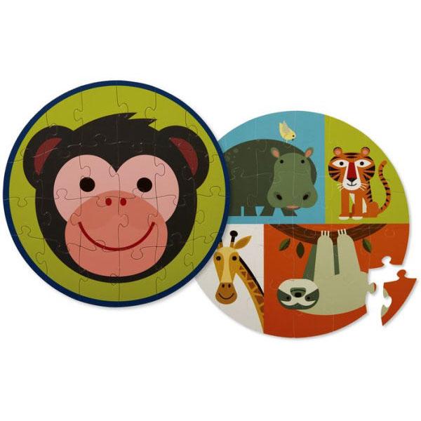 Crocodile Creek 2-Sided 24-Piece Puzzle Monkey Friends - Tadpole