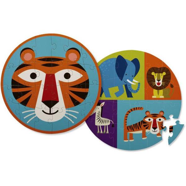Crocodile Creek 2-Sided 24-Piece Puzzle Tiger Friends - Tadpole