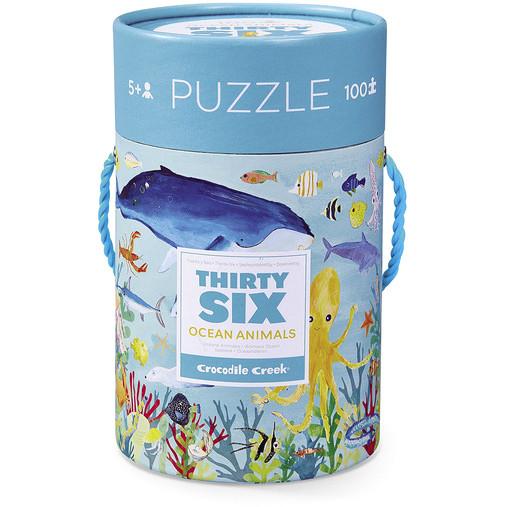 Crocodile Creek 36 Ocean Animals Puzzle (100 Pieces) - Tadpole