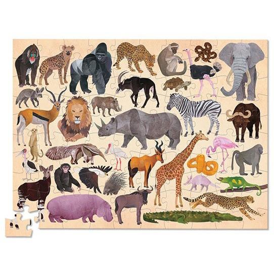 Crocodile Creek 36 Wild Animals Puzzle (100 Pieces) - Tadpole