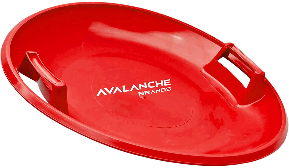 Downhill Saucer Snow Sled Includes Durable Handles (Black 25") - Tadpole