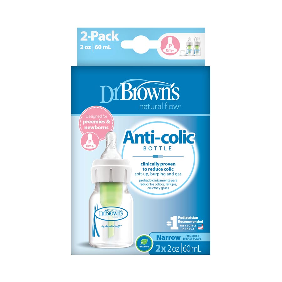 Dr. Brown's Natural Flow® Options+™ Preemie Baby Bottle, 2 oz/60