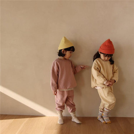 Dusty Pink Crewneck Pocket Sweater & Pant Set - Tadpole