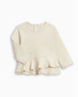 Edith Ruffle Hem Top Natural - Tadpole
