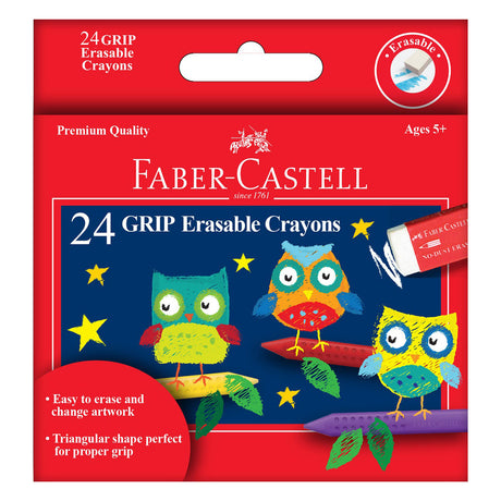 Faber-Castell 12 Grip Erasable Crayons - Tadpole