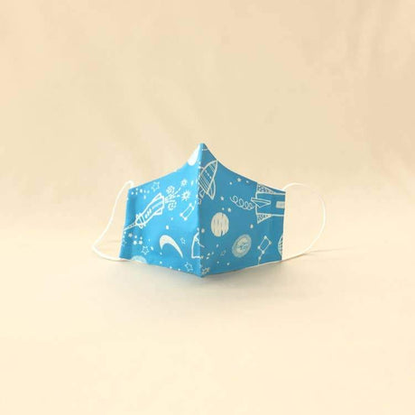 Face Mask for Kids Flying Rocket Blue - Tadpole