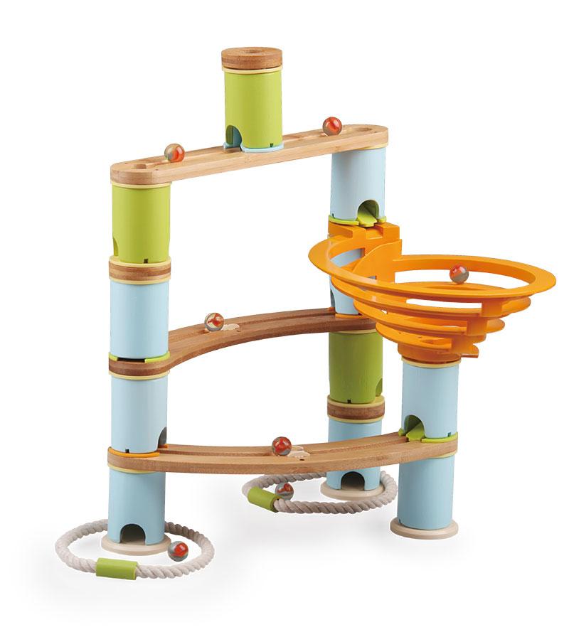 Fat Brain Bamboo Builder Marble Run-168pcs - Tadpole