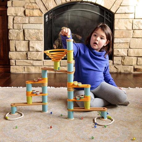 Fat Brain Bamboo Builder Marble Run-168pcs - Tadpole