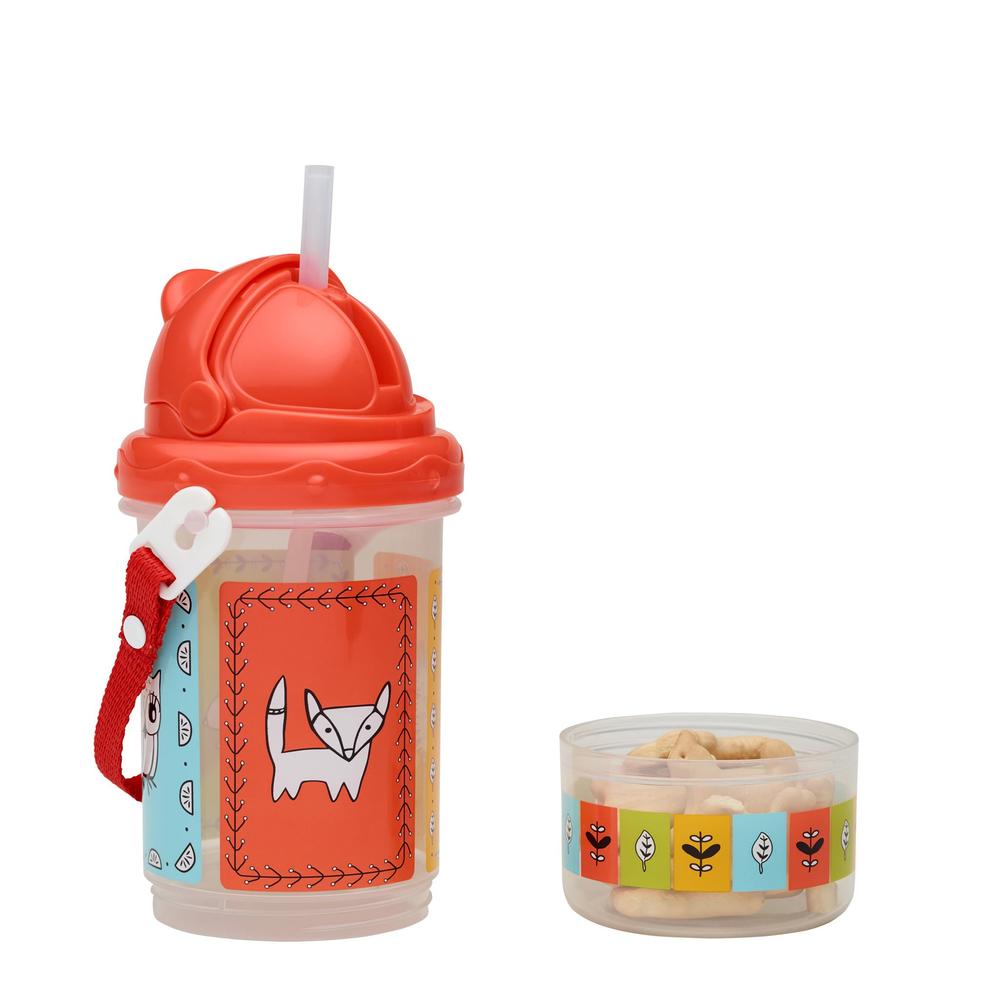 Flip & Sip Snacker Meadow Friends - Red - Tadpole