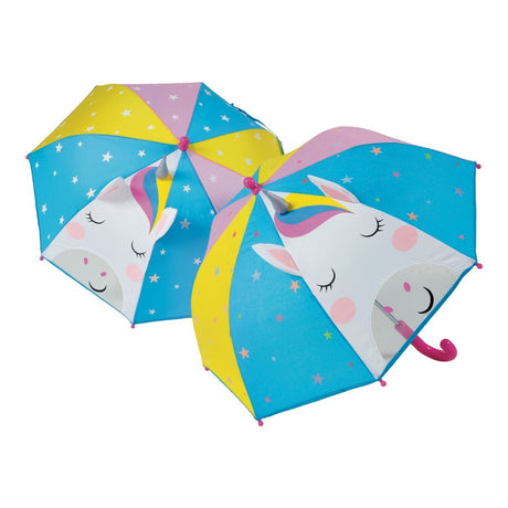 Floss & Rock Colour Changing 3D Umbrella - Rainbow Unicorn - Tadpole