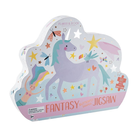 Floss & Rock Fantasy Butterfly Shaped 80-piece Puzzle - Tadpole