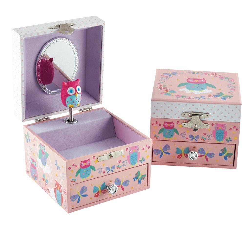 Floss & Rock Musical Owl & Butterfly jewelry Box - Music: Beautiful Dreamer - Tadpole