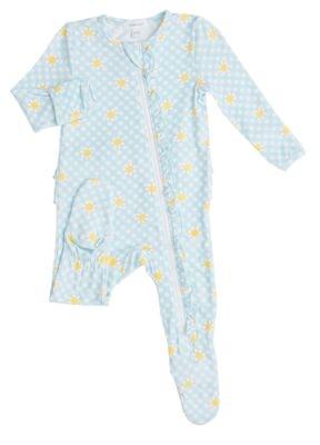 Gingham Daisy Ruffle Footie - Tadpole