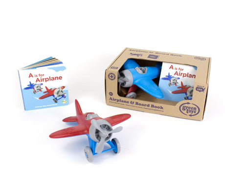Green Toys Airplane & Board Book Set - Tadpole