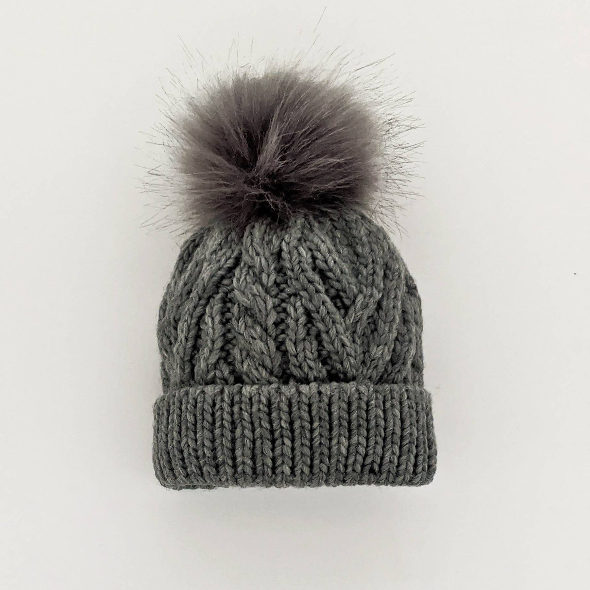 Grey Pop Pom Pom Beanie Hat - Tadpole