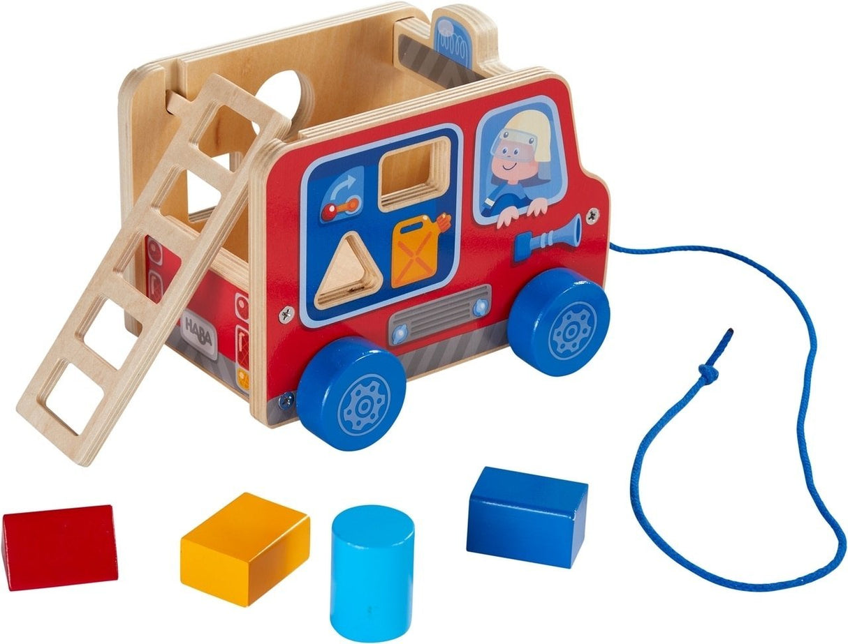 Haba Pulling Figure Fire Engine - Tadpole