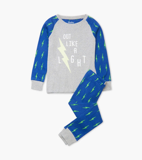Hatley Lightning Bolts Raglan Pajama Set - Tadpole