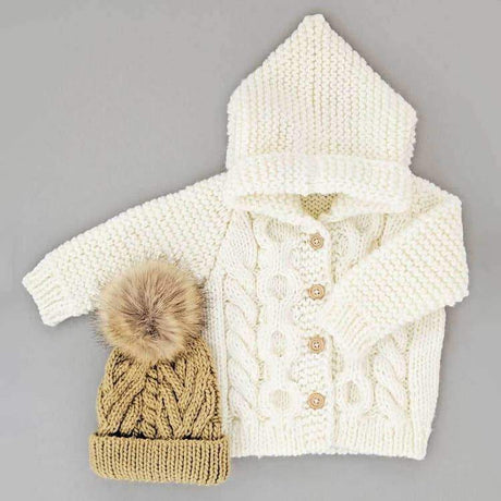 Hooded Coat Sweater Cream - Tadpole