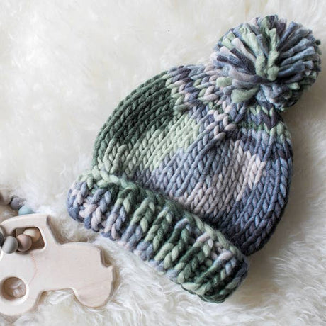 Huggalugs Camo Army Green Knit Beanie Hat - Tadpole