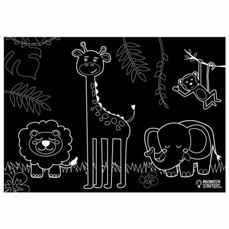 Imagination Starters Chalkboard Animals Placemat - Set of 4 - Tadpole