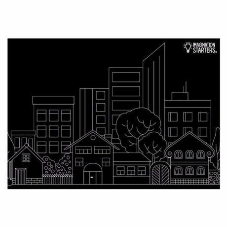 Imagination Starters Chalkboard Placemat Assortment with Chalk Crayons (6-pack) - Tadpole