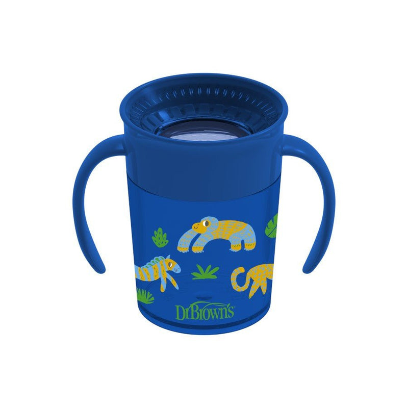 Jungle Fun Cheers 360 Spoutless Transition Sippy Cup with Handles, 7 oz, 6m+ - Tadpole