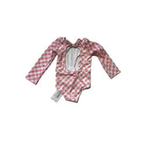 Kidpole Girls One-Piece Gingham Pink Rashguard - Tadpole