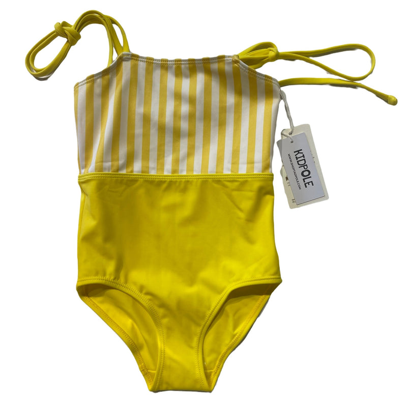 Kidpole Girls One-Piece Lemon Stripes Swimsuit - Tadpole
