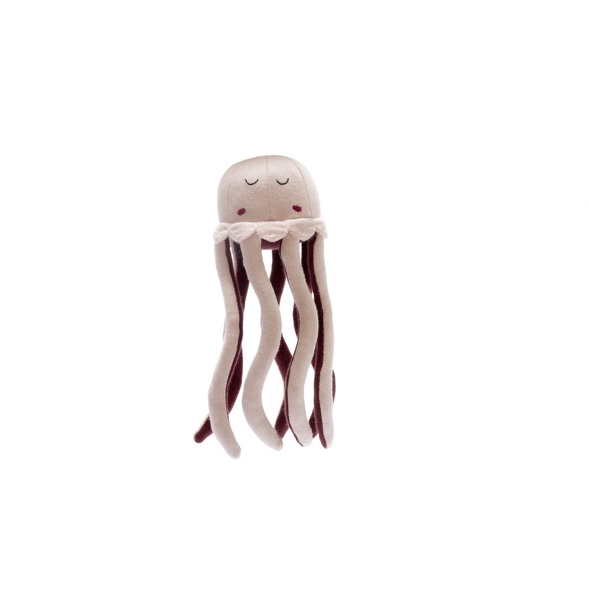 Knitted Organic Cotton Baby Pink Jellyfish Plush Toy - Tadpole