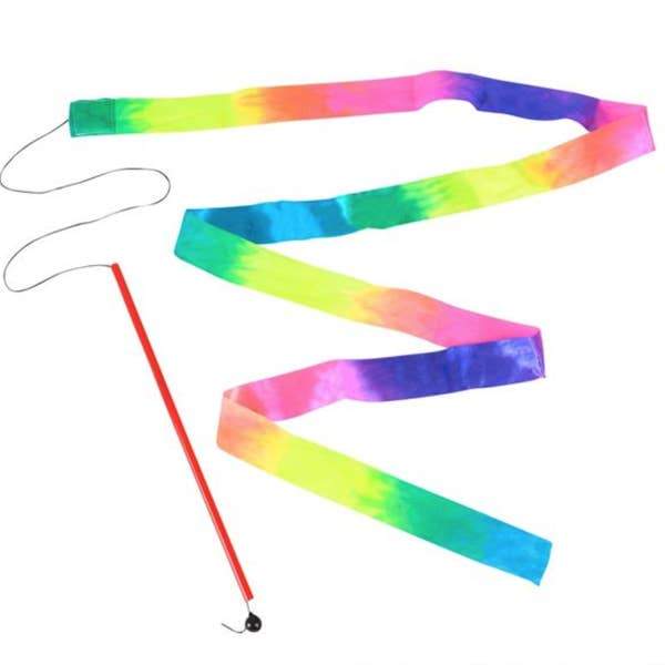 La Luna Bella 11.75" Rainbow Ribbon Wand - Tadpole