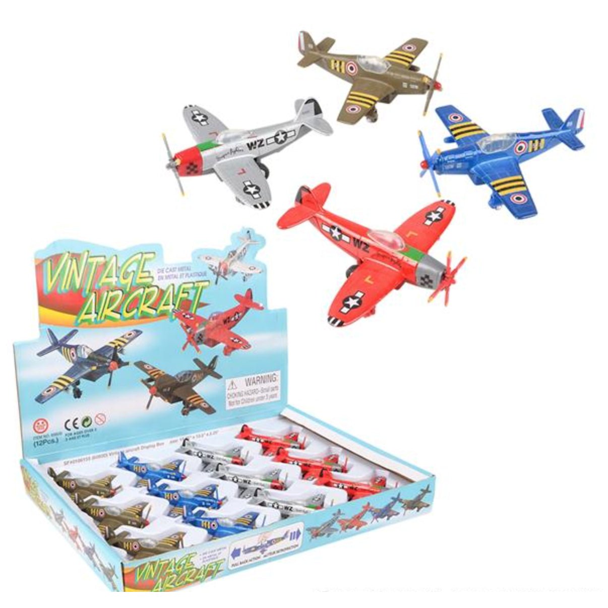 La Luna Bella 5" Die-cast Pull Back Vintage Plane - Tadpole