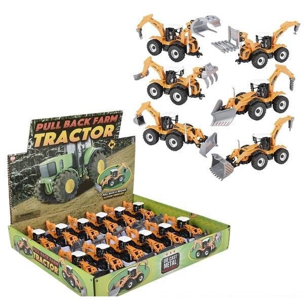 La Luna Bella 7" Die-Cast Pullback Farm Tractor Assortment - Tadpole