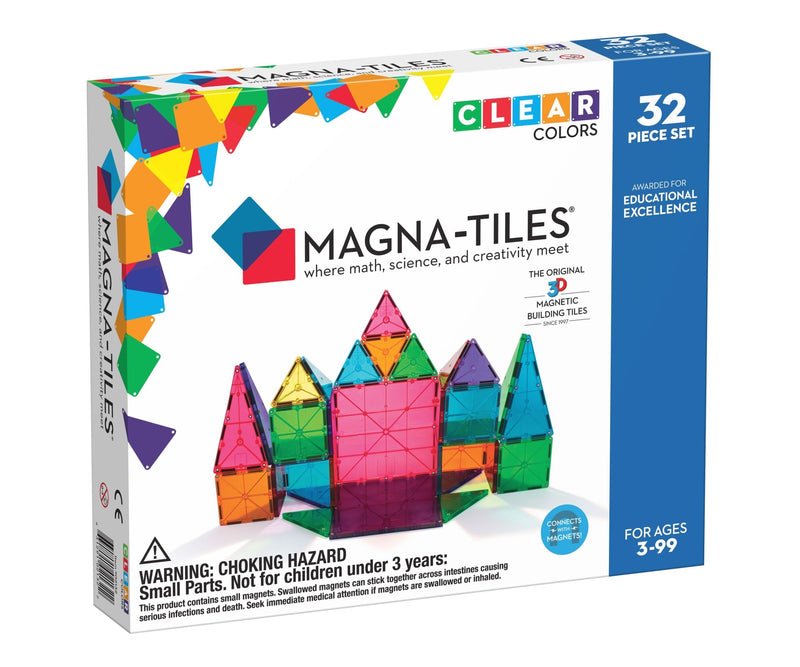 Magna-Tiles Clear Colors 32-piece Set - Tadpole