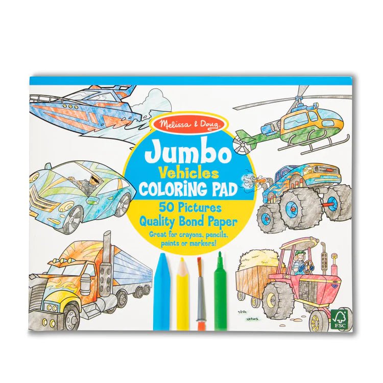 Melissa & Doug Jumbo Coloring Pad - Vehicles - Tadpole