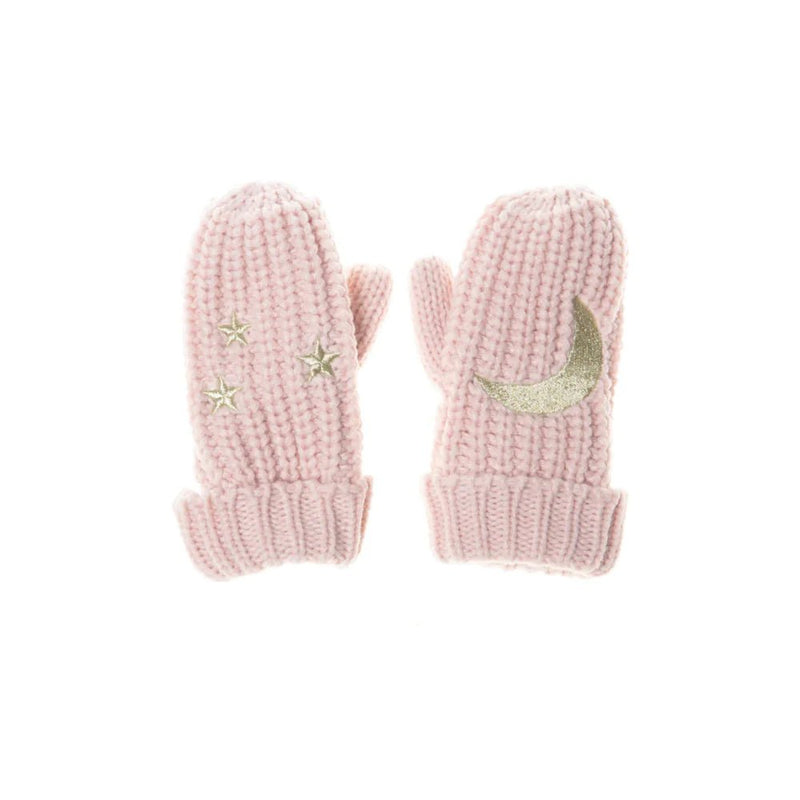Moonlight Knitted Mittens Pink (3-6 yrs) - Tadpole